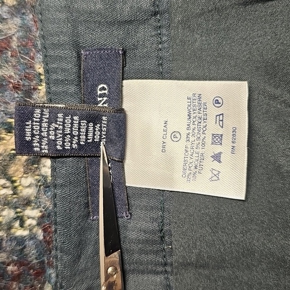 Lands' End Womens Blue Gray Tan Wool Blend Faux Wrap Skirt Size 14 - Picture 5 of 5